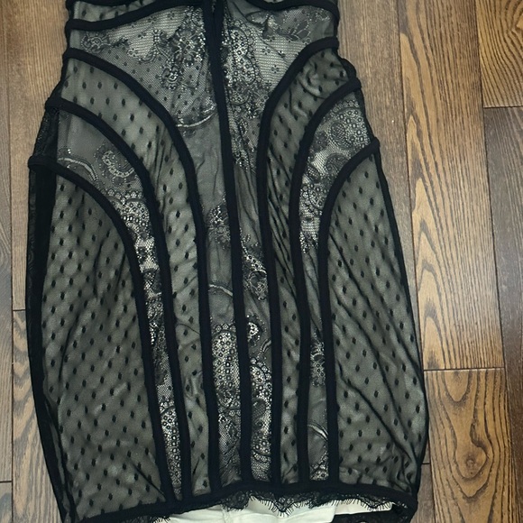 Bebe Black and Cream Lace Dress - Picture 4 of 6